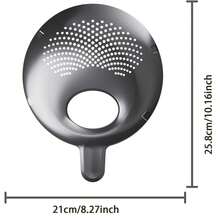 1個過濾排水蓋 | 麵條篩子 Thermomix TM7，保護精密秤，輔助排水裝置，廚房篩子，蔬菜水果傾倒篩子，攪拌機配件，無需用電 - 黑色 - 查看 3