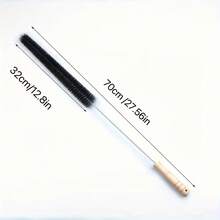 1pc Flexible Dryer Vent Cleaning Brush, 70cm Long Wood Handle Lint Remover, Stainless Steel Bendable Lint Trap Cleaner, Multi Purpose Brush For Refrigerator Coils, Furniture Crevices, Pipe Duct Cleaning, Fire Prevention Household Cleaning Tool - 27.55in - View 5