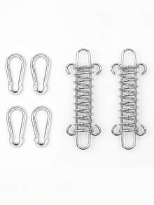 Bộ móc treo lều chống gió mạnh bằng thép không gỉ kèm lò xo lớn và móc leo núi, khóa dây thép cường độ cao, kẹp cố định mái che chống nắng dạng móc lò xo, dùng cho cắm trại - Nhiều màu - Xem 8