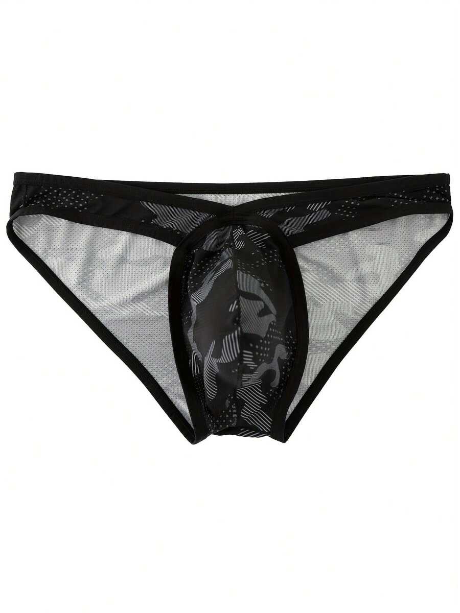 Men's Mesh Briefs - Lightweight, Breathable, And Comfortable Low-Rise Butt Lift With Stretch Fabric For Casual Wear And Comfort | Fashionable Underwear | Stretch Fabric - 黑色 - 查看 1