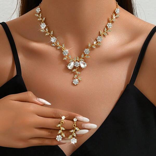 European And American Fashion Bowknot Sexy 2-Piece Set Banquet Party Graduation Season Photography Jewelry Set All Year
