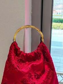 DIY Bamboo Round Bag Accessory - Handheld, Made Of Resin Material, Integrated Design, Durable And Sturdy, Large Size, Strong Load-Bearing Capacity, Bohemian Bamboo Handle, Regional Characteristic Pattern Bamboo Handle - Multicolor - View 5
