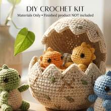 Paket Perlengkapan Merajut DIY Cangkang Telur Dinosaurus Besar & Dinosaurus Kecil, Set Merajut Buatan Tangan Belum Selesai, Termasuk Benang, Aksesoris, dan Tutorial Gambar/Video, Dekorasi Meja yang Indah. Hadiah Buatan Tangan yang Cantik untuk Teman dan Keluarga, Ulang Tahun, Paskah, Natal - C-Setelan multiwarna - View 5