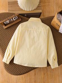 Boys' Long Sleeve Striped Shirt, Autumn - Yellow - View 2