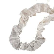 3 Yards Long 3cm Wide Chiffon Ruffle Wavy Lace Ribbon With Silver Trim, DIY Handmade Doll Dress Hem Decoration - 3 Yards Of Hot-stamped Silver Dot Lace Trim - View 2