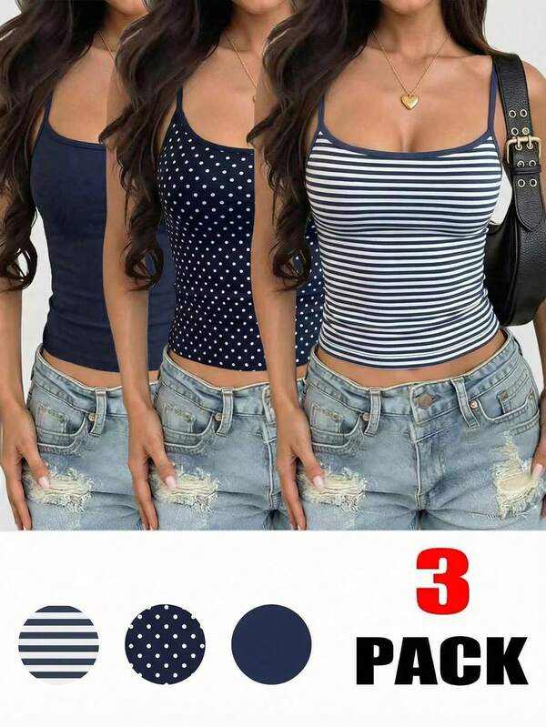 Women's Spaghetti Strap Sleeveless Casual Versatile Everyday Tank Top Summer