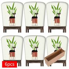 2/4/6pcs Set, Home Decor, Printed Linen Chair Covers, Suitable For Daily Home Decoration, Living Room, Dining Room, Garden, Hotel Restaurant, Holiday Party, Friends Gathering, Washable Polyester Material, Dining Chair Seat Covers - Multicolor - View 14