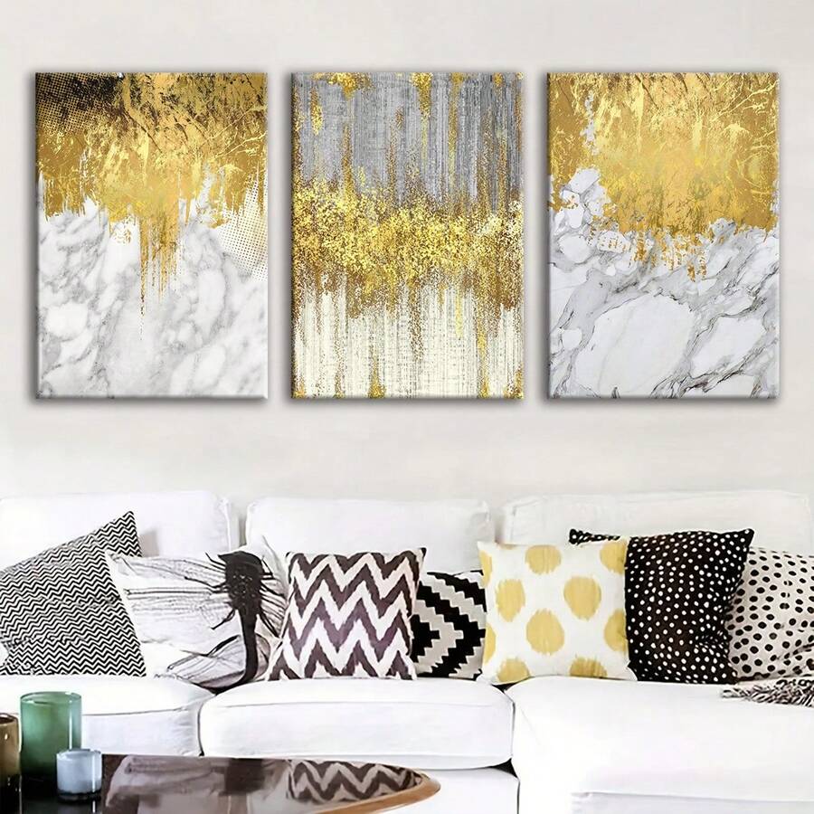 3pcs Wooden Framed Canvas, Abstract Oil Painting Poster, Fantasy Decorations, Frame Painting, Modern Art, Canvas, Perfect Gift For Friends And Family, Home, Room Mural, Office, For Living Room, Bedroom Wall Decor, HD, 8K, Odorless, Waterproof.