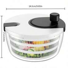 Manual Salad Spinner & Vegetable Dryer - Quick Lettuce Washer With Pump Mechanism For Home Kitchen, Ideal For Salads, Fruits & Leafy Greens Prep - One Size Fits All - View 10