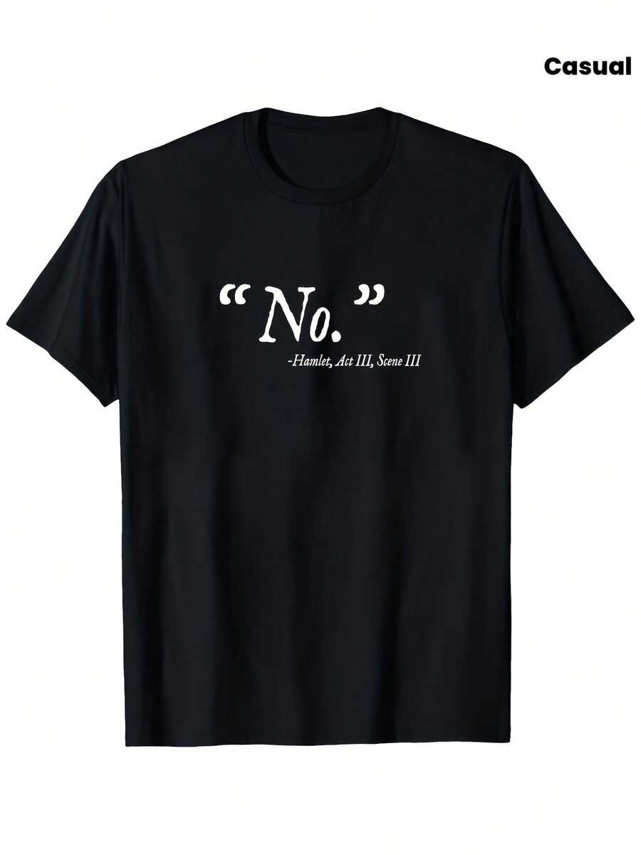 amiseta para hombre con la cita de Hamlet, Acta III, Escena III - Diseño sencillo, perfecta para clubes de lectura, amantes de la literatura y uso casual, adecuada para todas las estaciones. - Negro - Ver 1