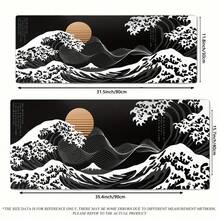 Black Waves | Extra Large Gaming Mouse Pad / Office Mouse Pad / Laptop Keyboard Pad / Desk Mat - Precision Stitched Edges, Non-Slip Rubber Base, Multiple Sizes Available - Mouse Pad - View 3