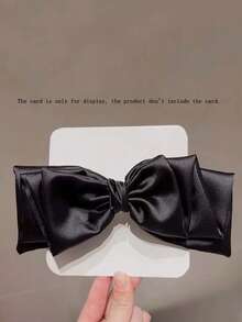 1pc Black Fabric Triple Bow Hair Clip, Suitable For Daily Life And Holiday Parties - Black - View 7