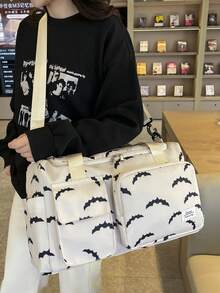 可折疊便攜式旅行袋行李收納袋，輕量可折疊，乾濕分離，鞋子隔層，多口袋大容量，週末旅行運動袋健身袋，適合一日遊或過夜住宿，亦可用作住院袋、產婦袋、裝衣物與書籍的書包，海灘或度假旅行必備品 - 白色 - 查看 14