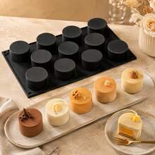 1pc Cylindrical Cake Silicone Mold, Cylinder Shape, Can Be Used For Cake/Mousse/Pudding/Jelly, Easy Demolding, Multifunctional Baking Mold. Suitable For Home Baking / Private Dessert Shop / Baking Enthusiasts - Black - View 9