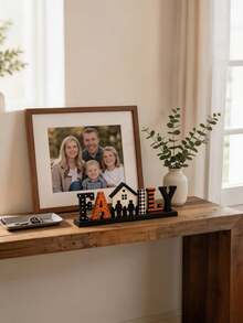 1pc Autumn Wooden Desktop Decor Sign, Pumpkin Silhouette FAMILY Letter Block Decoration, Thanksgiving Farmhouse Style Tiered Tray Decor, Harvest Wooden Hanging Sign, Suitable For Kitchen, Fireplace Mantel And Living Room, Home Decor, Autumn Decoration - B - View 4