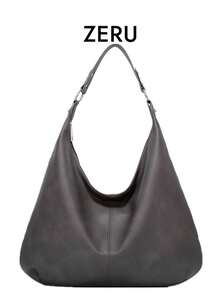 Túi Tote Nữ Retro Thời Trang Mới Sức Chứa Lớn Đeo Vai & Túi Xách Da Mềm Túi Đeo Hông Đi Làm Phù Hợp Mọi Lúc Mọi Nơi - Xám - Xem 1