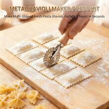 5pcs Ravioli Mold Set With Ravioli Maker Press, Pasta Cutter Stamp Maker And Rolling Pin, Pasta Making Tools For Pasta, Ravioli, Lasagna, Pie Pastry - View 4