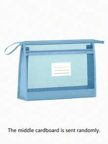 A4 Size Transparent Mesh Zipper File Bag, Suitable For Elementary, Middle, And High School Students, Large Capacity Can Hold Textbooks, Notebooks, Homework, Upgraded Craftsmanship, Zipper Style Sent Randomly - Multicolor - View 12