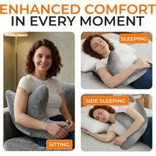 1pc Rotator Cuff Pillow - Shoulder Surgery Recovery Pillow, Suitable For Side Sleeping, Arm Support Cushion, For Rotator Cuff Injury And Post-Surgery Comfort, Gray - Grey - View 7