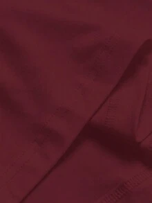 男士經典印花Logo T恤，柔軟舒適 - 酒紅色 - 查看 5