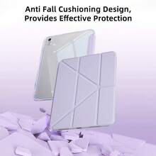 DANYCASE 相容於 Ipad Air 8 (M4) 11" 13" 2026 11th(A16) 2025 Air 11 13 M2 M3 Pro 11 13 M4 2024 Air 4 5 10th 10.9 Pro 11 9th 8th 7th 10.2 Pro 12.9 4th 5th 6th 透明背蓋 Y 型摺疊保護殼 - 淡紫色 - 查看 4