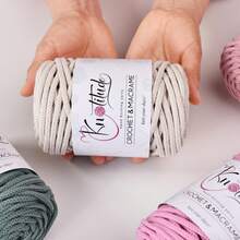1 Solid Color Cotton Weaving Thread, 4mm And 50m Soft Crochet Hooks, Suitable For DIY Plant Hangers, Bags, And Home Decoration - Multicolor - View 3