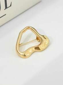 1pc Minimalist Asymmetric Hollow Silver Brooch, Abstract Design Women's Brooch, Suitable For Sweaters, Coats, Scarves And Other Daily Decorations - Multicolor - View 6
