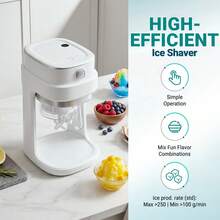 Shaved Ice Machine, With Adjustable Buttons, Electric Ice-Making Function, Capable Of Producing Delicious Fluffy Ice Cream, Snow Ice And Granular Crushed Ice. Suitable For Birthday Parties, As A Gift, It Is A Must-Have For Summer! Made Of PP Material - White - View 6