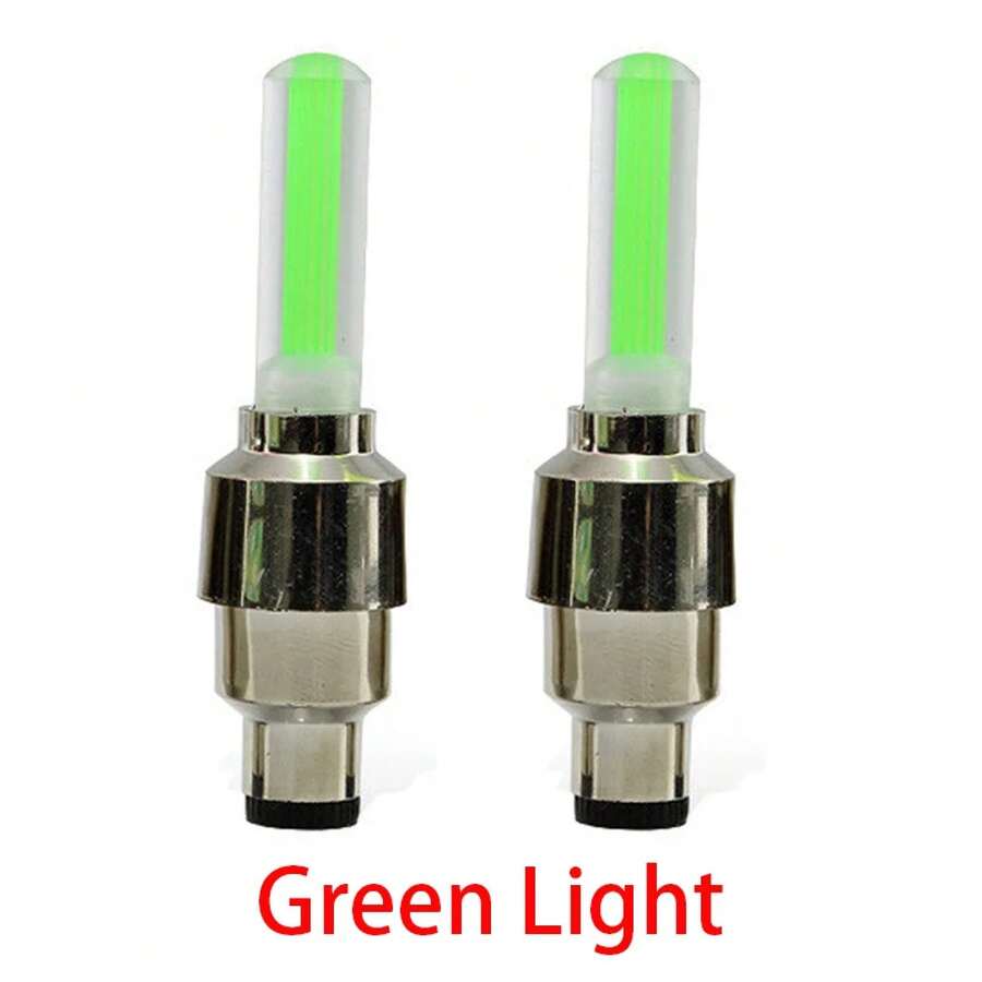 Bicycle Valve Cap Light, LED Warning Light For Mountain Bike, Night Cycling Accessory, Rear Bicycle Light. - White - View 1