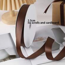 10 Yards Coffee Brown High-Density Polyester Satin Ribbon, Delicate Texture And Great Drape, Suitable For Gift Wrapping, Floral Decoration, Hair Accessory Making, Clothing Accessories, Scrapbook DIY, Classic Color Versatile And Timeless, Adding Exquisite Texture To Handmade And Everyday Items (1.5CM/2.5CM) - Dark Brown - View 8