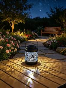 1pc Solar Garden Light, Yard Landscape Light, Horse-Shaped Lantern, Dragonfly Handheld Light, Lawn Outdoor Floodlight, Lantern, LED Light - Multicolor - View 2