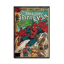 Marvel 1張復古蜘蛛人漫畫海報，復古漫威壁飾，適合開學、萬聖節、聖誕節和生日送給超級英雄迷的禮物。防水高解析度印刷藝術海報，輕量帆布畫，粉絲收藏家居禮品。 - 彩色 - 查看 13