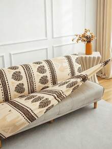 1pc Sofa Bed Cover Printed High Elasticity Easy Installation Multiple Sizes Plant Leaf Pattern Printed All Seasons Home Essential - Multicolor - View 6