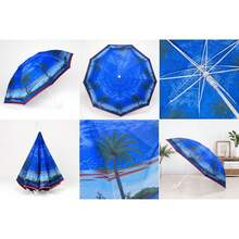 PARASOL OGRODOWY DUŻY PLAŻOWY BALKONOWY SKŁADANY ŁAMANY - 藍色 - 查看 5