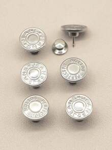 1 pieza Juego de reemplazo de botón de metal sin costuras de 17 mm para jeans, botón redondo con textura de letra desmontable sin clavos, accesorio DIY para costura y manualidades - Múltiples estilos - Ver 5