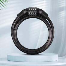 1pc 4-Digit Combination Bicycle Lock, 1m Long, Keyless Portable Combination Lock, Thickened Ring Bicycle Lock, Seat Tube Design, Multi-Function Outdoor Cycling Lock - Multicolor - View 2