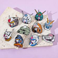 10pcs Gundam Enamel Brooch Set, Anime Robot Head Lapel Pin, Mobile Suit Gundam Metal Badge, Suitable For Backpacks And Jackets, Mecha Anime Fan Collection Gift - Multicolor - View 8