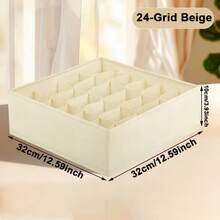8/24 Compartment Foldable Drawer Organizer, Space Saving Wardrobe Storage Box, Closet Drawer Divider For Underwear, Socks, Bras, Ties, Bedroom Tabletop Clothing Storage Basket - 24 Grids - View 13