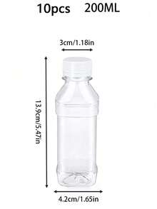 1/5/10個裝水瓶、塑膠果汁瓶、透明大容量飲料容器、防漏瓶、適用於果昔、果汁、牛奶及自製飲品的創意容器 - 彩色 - 查看 10