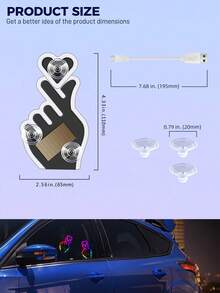 Lampu Suasana Mobil LED Berbentuk Hati Bertenaga Surya Model Baru 2026, Dekorasi Jendela Belakang Neon Berbentuk Hati, Lampu Suasana 5 Mode yang Diaktifkan Sensor, Aksesori Mobil Lucu untuk Wanita dan Anak Perempuan, Dekorasi Mobil Romantis yang Cantik, Hadiah untuk Pasangan - Beraneka warna - View 5