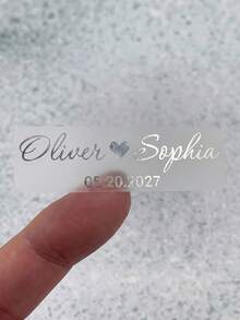 1/30/60/120pcs Customizable Label Stickers, Personalized Wedding Bubble Stick Stickers, Transparent Vinyl Custom Name Labels, Wedding Candy Box And Gift Bag Decoration, Gift For Bride, Groomsman, Bridesmaid, Bridal Shower, Waterproof - Multicolor - View 8