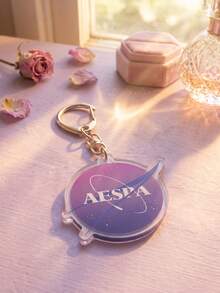 1pc/6pcs K-Pop Group Aespa Member & Logo Graphic Keyring Packs, K-Pop Style Asymmetric And Heart-Shaped Acrylic Keychains, With Drama Still Album Art And Ningning Name Detail Charms, Suitable For K-Pop Fans, Back To School, Concert, Gift, Birthday, Valentine's Day, Christmas, New Year, Anniversary, Graduation, Souvenir And Daily Use - Multicolor - View 11