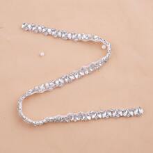 Bridal Waist Belt Accessory Rhinestone Wedding Dress Waistband Bride Beaded Barcode Belt - A - View 3