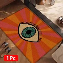 1pc Home Decor Eye Pattern Printed Linen Kitchen Rug, Kitchen Mat, Floor Mat, Bathroom Mat, Door Mat, 3D Printed Rectangular, Suitable For Living Room, Bedroom, Hallway, Bathroom, Laundry Room - Polyester Rug, Suitable For Indoor And Outdoor Home Decor - Multicolor - View 14