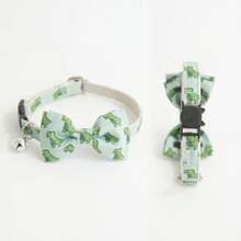 PINCOOL 1 pieza Collar de gato lindo con hebilla anti-estrangulamiento, sin función de correa, collar decorativo para gatos y perros, circunferencia máxima del cuello 22cm - Verde - Ver 6