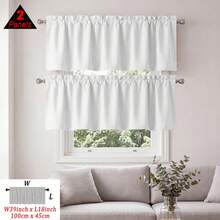 1pc/2pcs, White Japanese Retro Faux Linen Kitchen Curtains, Made Of Soft And Thick Polyester Fabric, Provides Natural Light Filtration And Privacy Protection, Washable, Suitable For Kitchen, Bedroom, Living Room, Office, RV And Bay Window. - White - View 14