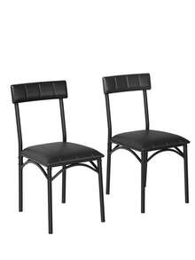 5-Piece Dining Set - Rectangular Table And Upholstered Chairs - Metal And Wood Frame, Rustic Style - Ideal For Kitchen, Small Dining Room Or Apartment - Black - View 9