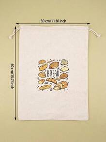 Cirelle 1 pieza Bolsa de pan de lino hecha a mano, reutilizable con diseño de cordón, adecuada para almacenar tostadas, pan, sándwiches, los mantiene talla grande frescos por talla grande tiempo - Multicolor - Ver 10