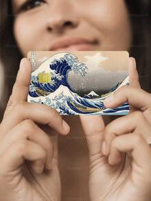1pc Ocean Wave Credit Card Sticker Privacy Protection Card Skin, Tidal Wave Party Birthday Gift PVC Material Anti-Fingerprint Anti-Scratch Wear-Resistant Card Sleeve, Suitable For Men, Women, Couples, Small Chip Card, Bank Card Decoration Sticker, Credit Card, Transportation Card, Student Campus Card Personalized DIY - Type a - View 5