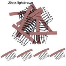 20 Pcs/Lot Lace Wig Clips Steel 7 Teeth 5 Colors Polyester Durable Cloth Wig Combs For Hairpiece Caps Wig Accessories Tools - 7 Teeth Lace Wig Clips - View 8
